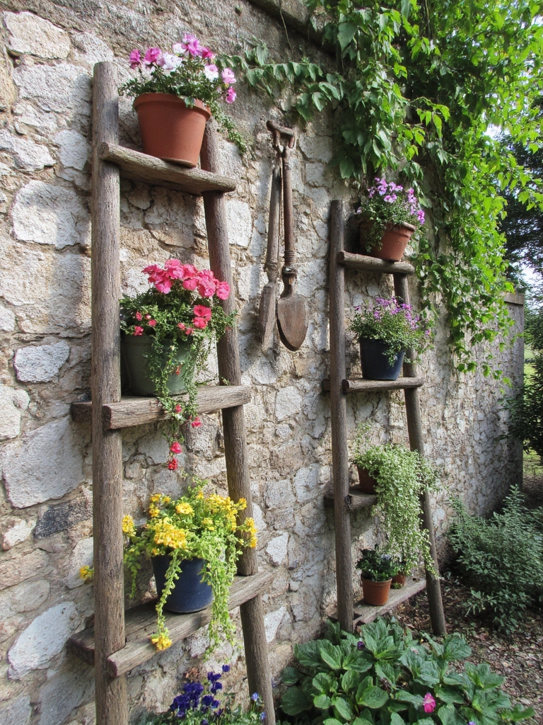 échelles en bois pour un charme vertical