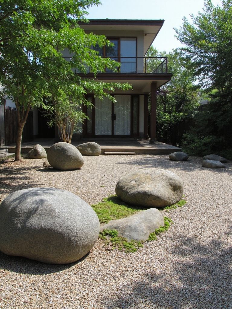 chemin de jardin en pierres zen