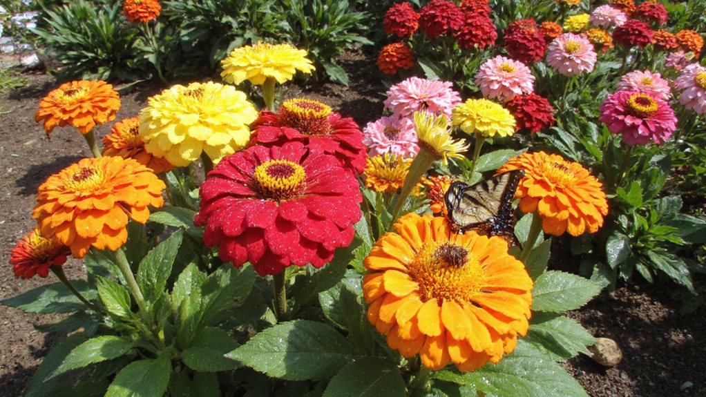 idées de couleurs pour un jardin de zinnias