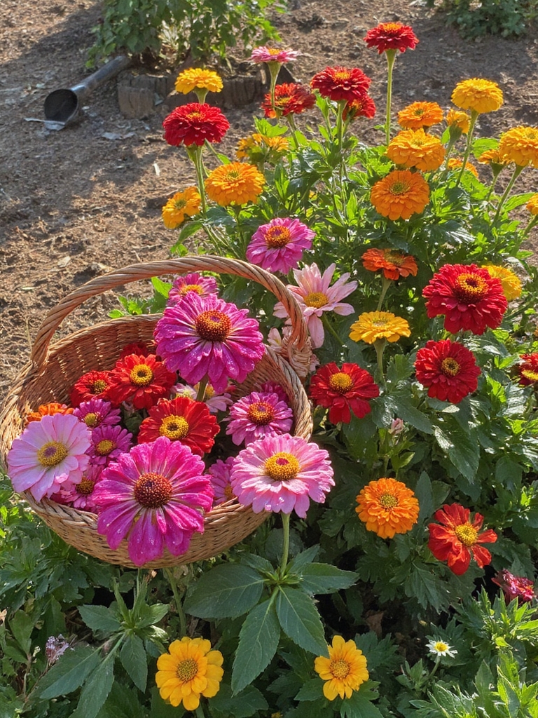 récolte et conservation des zinnias