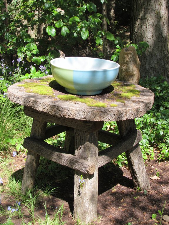 paillasson de jardin fontaine à oiseaux